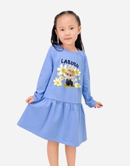 Váy bé gái tay dài mùa thu Labubu