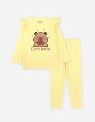 Đồ bộ bé gái tay dài mùa thu Capybara