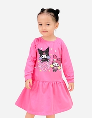 Váy bé gái tay dài Kuromi & My Melody
