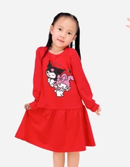 Váy bé gái tay dài Kuromi & My Melody