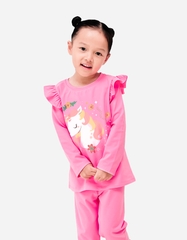 Đồ bộ bé gái tay dài hoạt tiết Tuần Lộc, Unicorn