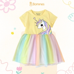 Váy bé gái tay ngắn phối lưới Unicorn