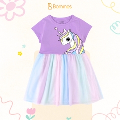 Váy bé gái tay ngắn phối lưới Unicorn