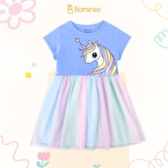 Váy bé gái tay ngắn phối lưới Unicorn