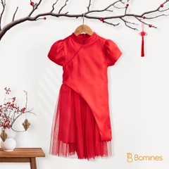 Áo dài bé gái Bomines, áo dài TẾT cho bé gái từ 14-42kg ADTET