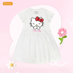 Váy tay ngắn phối lưới Hello Kitty