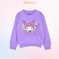 Áo bé gái Kuromi Bomines, Áo nỉ da cá cotton họa tiết cho bé 3 -12t, 14-40kg ATDSAN