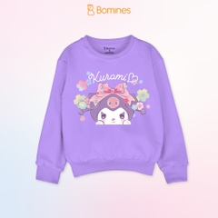 Áo bé gái Kuromi Bomines, Áo nỉ da cá cotton họa tiết cho bé 3 -12t, 14-40kg ATDSAN