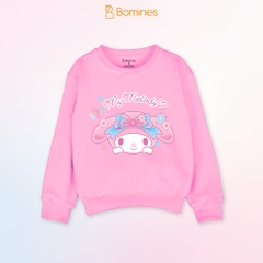 Áo bé gái Kuromi Bomines, Áo nỉ da cá cotton họa tiết cho bé 3 -12t, 14-40kg ATDSAN