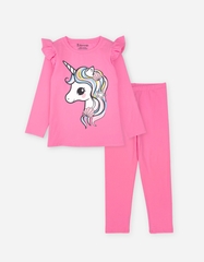 Đồ bộ bé gái mùa thu tay dài Kỳ Lân Unicorn