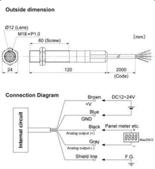 Cảm biến nhiệt độ hồng ngoại, Cảm biến nhiệt độ đo không tiếp xúc ngõ Ra 4-20mA, 1-5Vdc, 2-10Vdc
