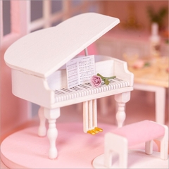 Mô hình nhà DIY Doll House Dream Girl Heart Kèm Mica Chống bụi, Bộ dụng cụ và Keo dán