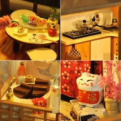 Mô hình nhà DIY Doll House A Day Of Okayama Kèm Mica Chống bụi, Bộ dụng cụ, Keo dán và Bộ phát nhạc