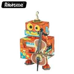 [BẢN XUẤT KHẨU TIẾNG ANH] Mô hình Hộp nhạc Con mèo Vui Vẻ - Fishing Kitty Music Box Robotime