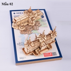 Đồ chơi lắp ráp gỗ 3D Mô hình Cung điện Thái Lan Thailand Style - Tặng kèm Đèn LED trang trí