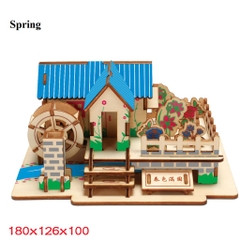 Đồ chơi lắp ráp gỗ 3D Bộ mô hình nhà 4 mùa