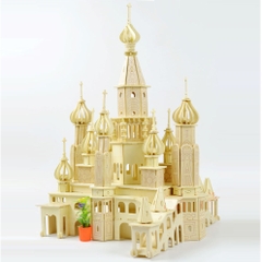Đồ chơi lắp ráp gỗ 3D Mô hình Lâu đài Saint Petersburg - Tặng kèm đèn LED USB trang trí G-J017A