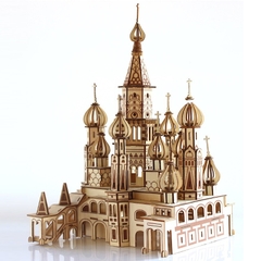 Đồ chơi lắp ráp gỗ 3D Mô hình Lâu Đài Saint Basil's Cathedral XE-G013H Laser