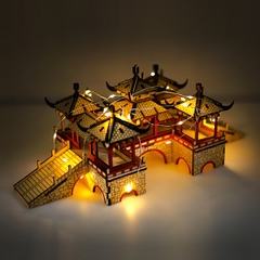 Đồ chơi lắp ráp gỗ 3D Mô hình The Lotus Bridge Laser