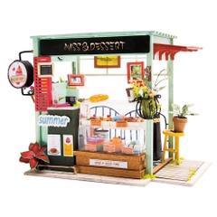 Mô hình nhà DIY Doll House Robotime Ice Cream Station DGM06 Kèm Bộ dụng cụ và Keo dán