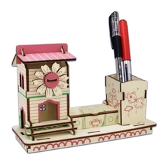Đồ chơi lắp ráp gỗ 3D Hộp Bút Sunflower Cottage Laser LC-S032