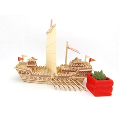 Đồ chơi lắp ráp gỗ 3D Mô hình Thuyền mái Chèo AW-023