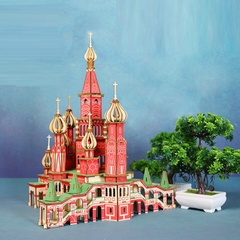 Đồ chơi lắp ráp gỗ 3D Mô hình Mô hình Lâu đài Saint Petersburg Laser - Tặng kèm đèn LED USB trang trí