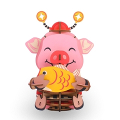 Đồ chơi lắp ráp gỗ 3D Mô hình Lucky Pig HG06
