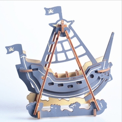 Đồ chơi lắp ráp gỗ 3D Mô hình Thuyền cướp Biển mini