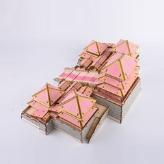 Đồ chơi lắp ráp gỗ 3D Mô hình Cung A Phòng Epang Palace - Tặng kèm đèn LED USB trang trí