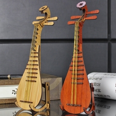 Đồ chơi lắp ráp gỗ 3D Mô hình Đàn Tỳ Bà Màu Đỏ
