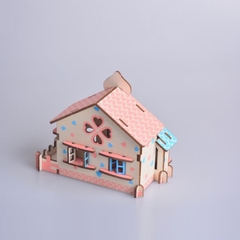 Đồ chơi lắp ráp gỗ 3D Mô hình Chocolate House Laser