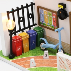 Mô hình nhà DIY Doll House Lớp học Class 1 Kèm Mica chống bụi, Bộ dụng cụ và Keo dán
