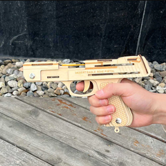 Đồ chơi lắp ghép gỗ 3D Mô hình Chuyển động Súng bắn thun Rubber Band - Desert Eagle