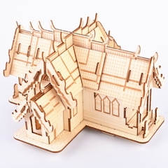 Đồ chơi lắp ráp gỗ 3D Mô hình Cung điện Thái Lan Thailand Style - Tặng kèm Đèn LED trang trí