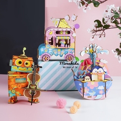 [Hàng Quốc tế Tiếng Anh] Mô hình Hộp nhạc Xe bán Kem - Ice Cream Music Box Robotime