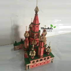 Đồ chơi lắp ráp gỗ 3D Mô hình Mô hình Lâu đài Saint Petersburg Laser - Tặng kèm đèn LED USB trang trí