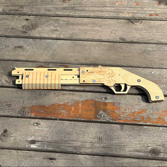 Đồ chơi lắp ghép gỗ 3D Mô hình Chuyển động Súng bắn thun Rubber Band - Desert Eagle