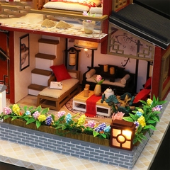 Mô hình nhà DIY Doll House Auspicious Sign Loft Kèm Mica Chống bụi, Bộ dụng cụ và Keo dán