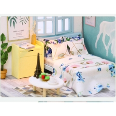 Mô hình nhà DIY Doll House Family Nap Kèm Mica Chống bụi và Bộ dụng cụ