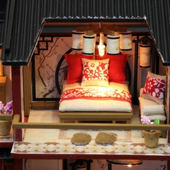 Mô hình nhà DIY Doll House Auspicious Sign Loft Kèm Mica Chống bụi, Bộ dụng cụ và Keo dán
