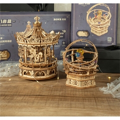 Mô hình Hộp nhạc Romantic Carousel AMK62 Mechanical Music Box