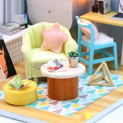 Mô hình nhà DIY Doll House Lớp học Class 1 Kèm Mica chống bụi, Bộ dụng cụ và Keo dán