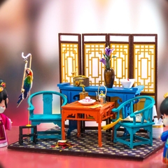 Mô hình nhà DIY Doll House Ancient House Kèm Đèn LED, Bộ dụng cụ và Keo dán