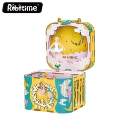 [BẢN XUẤT KHẨU TIẾNG ANH] Mô hình Hộp nhạc Con mèo Vui Vẻ - Fishing Kitty Music Box Robotime