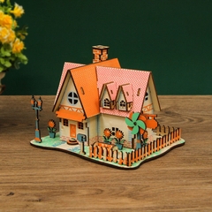 Đồ chơi lắp ráp gỗ 3D Mô hình Nhà Sunflower Manor Loại thường