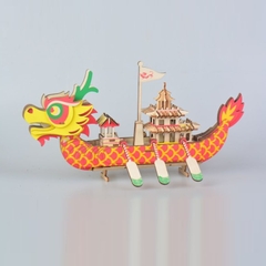 Đồ chơi lắp ráp gỗ 3D Mô hình Thuyền Rồng Hoàng Gia Laser - Tặng kèm đèn LED USB trang trí