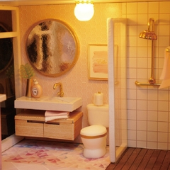 Mô hình nhà DIY Doll House Girlish Dream Kèm Mica Chống bụi, Bộ dụng cụ và Keo dán