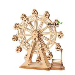 Đồ chơi lắp ráp gỗ 3D Mô hình Ferris Wheel - Tặng kèm đèn LED USB trang trí