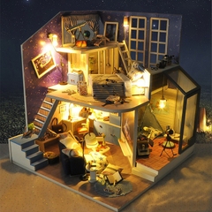 Mô hình nhà DIY Doll House Romantic Little Nightlight Kèm Mica Chống bụi, Bộ dụng cụ và Keo dán